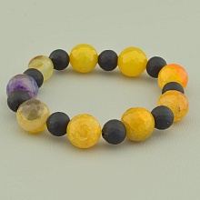 картинка Браслет 'SUNSTONES' Агат Шунгит 20 см от магазина Wolves