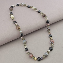 картинка Бусы 'SUNSTONES' Агат Сталь 57 см от магазина Wolves