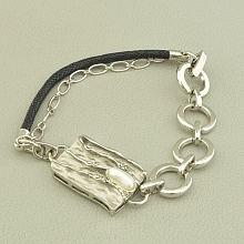 картинка Браслет 'Abella' Фианит 18 см (родий) от магазина Wolves