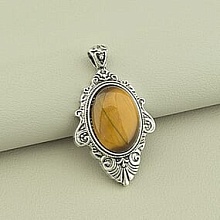 картинка Кулон Тигровый глаз 55x30мм от магазина Wolves