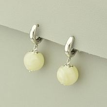 картинка Серьги с ониксом, родиевое покрытие от магазина Wolves