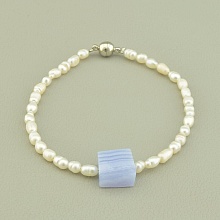 картинка Браслет 'SUNSTONES' Жемчуг Сапфирин 18 см от магазина Wolves