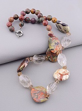 картинка Бусы Яшма Горный хрусталь 60 см от магазина Wolves