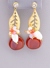 картинка Серьги 'Hand Made' Сердолик Бижутерный сплав11 3 г от магазина Wolves