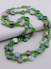 картинка Бусы Яшма Чешский хрусталь 124 см от магазина Wolves