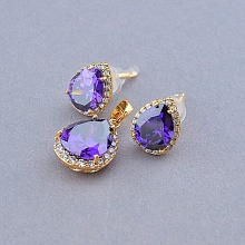 картинка Серьги+Кулон 'XUPING' Фианит  (позолота 18к) от магазина Wolves