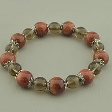 картинка Браслет 'SUNSTONES' Золотой Песок Раухтопаз 19 см от магазина Wolves