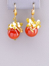 картинка Серьги 'Hand Made' Сердолик Бижутерный сплав8 1 г от магазина Wolves