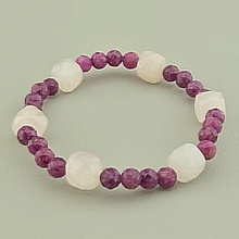 картинка Браслет 'SUNSTONES' Розовый кварц Рубин 17 см от магазина Wolves