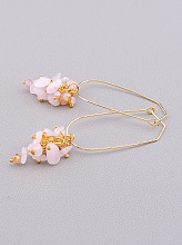 картинка Серьги 'Stainless Steel' Розовый кварц Чешский хрусталь от магазина Wolves