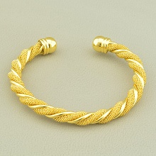 картинка Витой позолоченный бижутерный браслет без замка 18 см от магазина Wolves