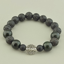 картинка Браслет 'SUNSTONES' Лава Каирская ночь Шунгит 18 см от магазина Wolves