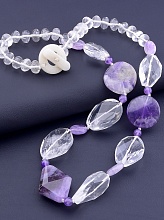 картинка Бусы Горный хрусталь Аметист 56 см от магазина Wolves