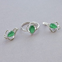 картинка Серьги+Кольцо 'XUPING' Фианит  (родий) от магазина Wolves