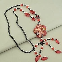 картинка Бусы 'SUNSTONES' Муранское стекло Бисер 70 см от магазина Wolves