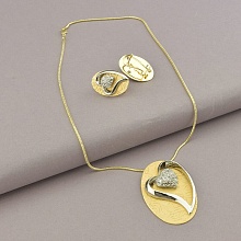 картинка Подвеска+Серьги Фианит 45 см (позолота-родий) от магазина Wolves