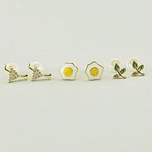 картинка Серьги 'Saiya' Фианит (позолота 18к (лимонная)) от магазина Wolves