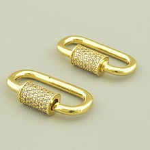 картинка Замочек Фианит 29х15мм (позолота 18к (лимонная)) от магазина Wolves