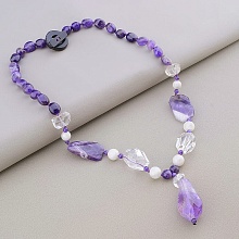 картинка Бусы Аметист Горный хрусталь 54 см от магазина Wolves