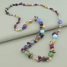 картинка Бусы Агат Жемчуг Чешский хрусталь 89 см от магазина Wolves