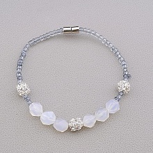 картинка Браслет 'SUNSTONES' Агат Бисер Сrystal 19 см от магазина Wolves