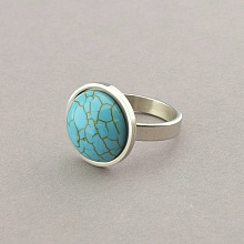 картинка Кольцо 'Stainless Steel' Бирюза Медицинская сталь 316L от магазина Wolves