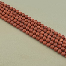 картинка Яшма коричневая, бусины, нить 37 см от магазина Wolves