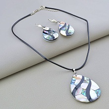 картинка Подвеска+Серьги Галиотис Перламутр 45 см от магазина Wolves