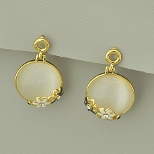 картинка Серьги 'Abella' Кошачий глаз Фианит от магазина Wolves