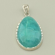 картинка Кулон с амазонитом в форме капли в оправе 34x20 мм от магазина Wolves