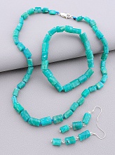 картинка Бусы+Браслет+Серьги 'SUNSTONES' Амазонит 41 см от магазина Wolves