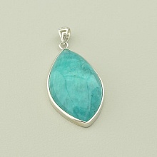 картинка Овальный кулон с амазонитом в оправе 40x22 мм от магазина Wolves