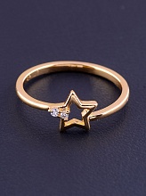 картинка Кольцо Фианит 'XUPING' (позолота 18к) от магазина Wolves