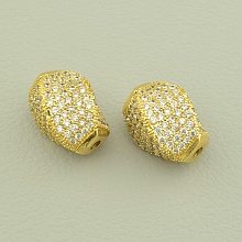 картинка Вставка Фианит 14х9мм (позолота 18к (лимонная)) от магазина Wolves