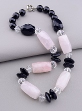 картинка Бусы Розовый кварц Агат Чешский хрусталь 52 см от магазина Wolves