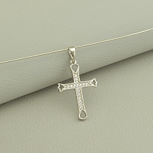 картинка Крестик 'XUPING' Фианит  (родий) от магазина Wolves