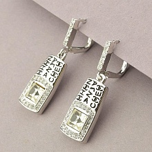 картинка Серьги Фианит  (родий) от магазина Wolves