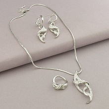 картинка Набор Подвеска+Кольцо+Серьги 'Winniana' Фианит 45 см (родий) от магазина Wolves