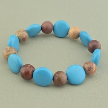 картинка Браслет 'SUNSTONES' Яшма Бирюза 18 см от магазина Wolves