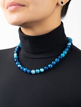 картинка Элитные Бусы Агат(Синий) на карабине от магазина Wolves