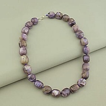 картинка Бусы 'SUNSTONES' Чароит Серебро(925) 46 см от магазина Wolves