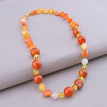 картинка Бусы 'SUNSTONES' Сердолик Чешский хрусталь 51 см от магазина Wolves