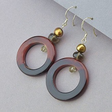 картинка Серьги Агат Раухтопаз Жемчуг от магазина Wolves