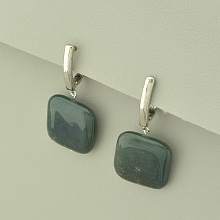 картинка Серьги 'SUNSTONES' Яшма  (родий) от магазина Wolves