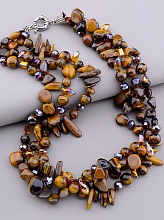 картинка Бусы Тигровый глаз Чешский хрусталь 50 см от магазина Wolves