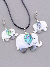 картинка Подвеска+Серьги Галиотис Перламутр 45 см от магазина Wolves