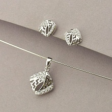 картинка Серьги+Кулон 'XUPING' Фианит  (родий) от магазина Wolves