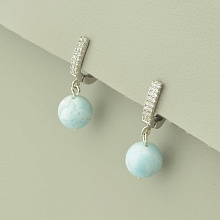 картинка Серьги 'SUNSTONES' Ларимар  (родий) от магазина Wolves