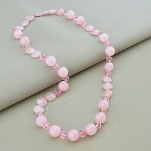 картинка Бусы 'SUNSTONES' Розовый кварц Чешский хрусталь 58 см от магазина Wolves