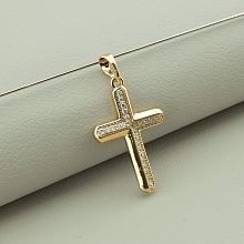 картинка Крестик 'XUPING' Фианит  (позолота 18к) от магазина Wolves